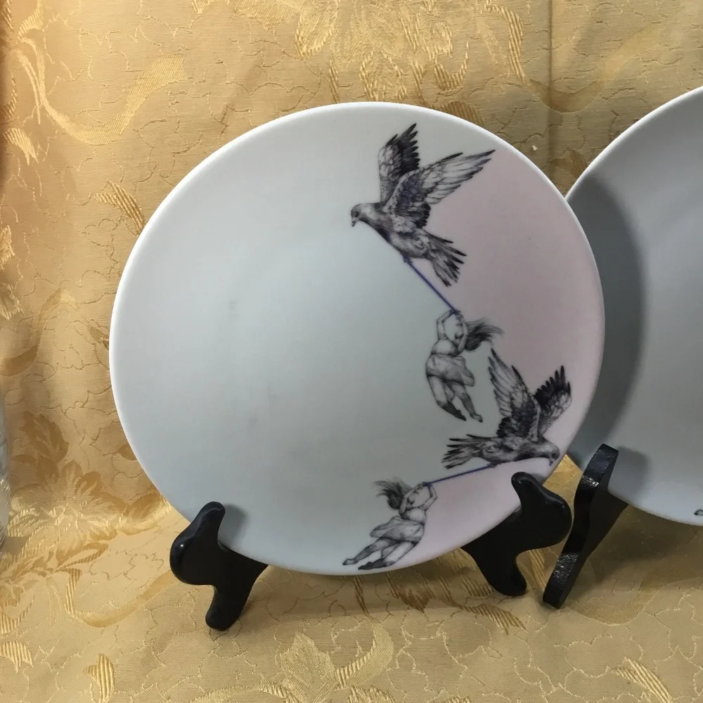 Set of 2 Ikea Side Plates Stunsig Girl Frédérique Vernillet Limited Edition 2017